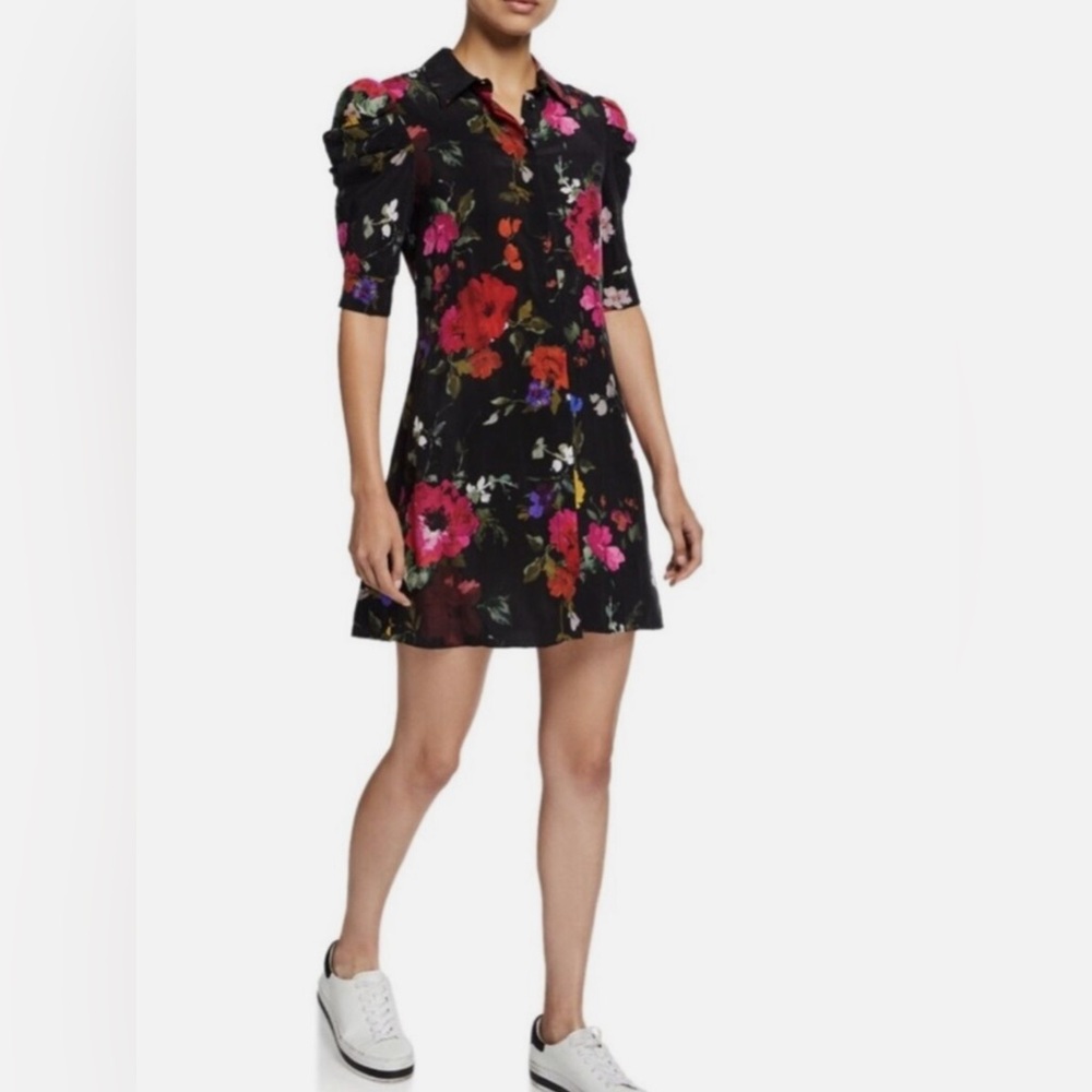 Alice and Olivia Gem puff sleeve mini dress